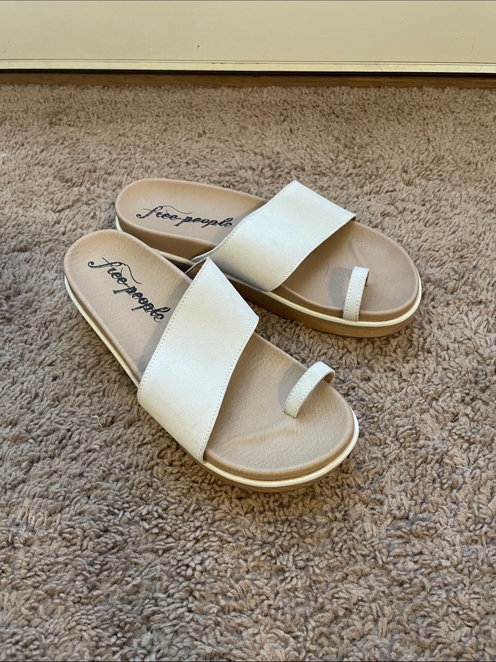 Free People Azure Suede Clogs in white